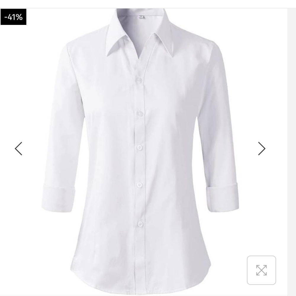 Beninos  Brand, Woman's,White ,Long Sleeve Button Down Shirt.Size M,NWT